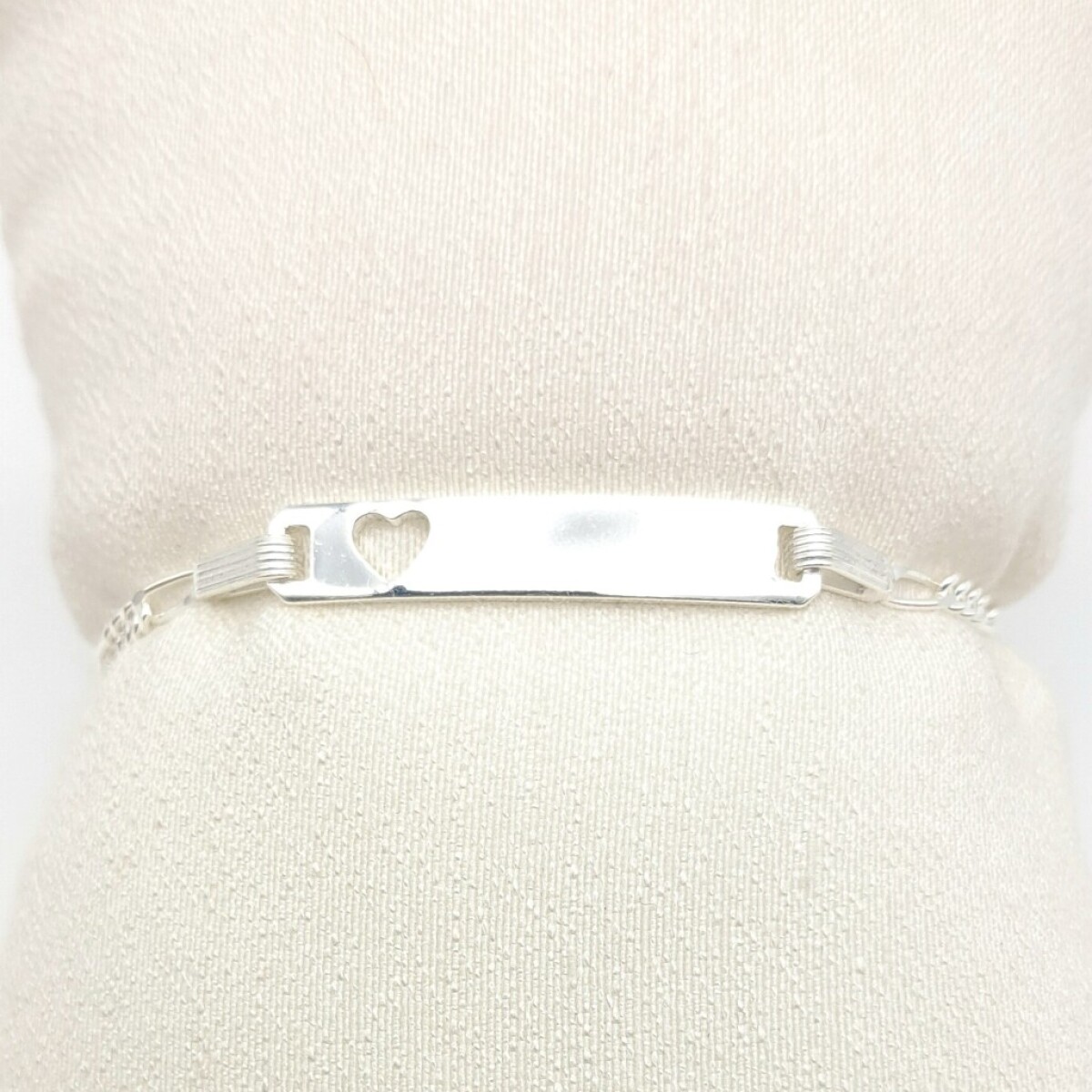 Pulsera de Plata 925 con Placa de Identidad para niña - Chapa 2.75 cm 