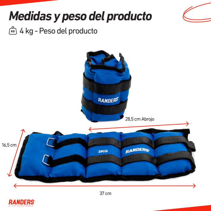 Par De Tobilleras / Muñequeras 2KG - Randers Par De Tobilleras / Muñequeras 2KG - Randers