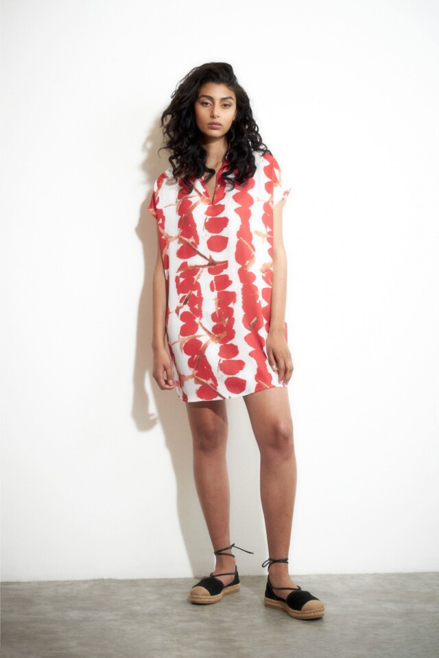 Túnica estampada rojo