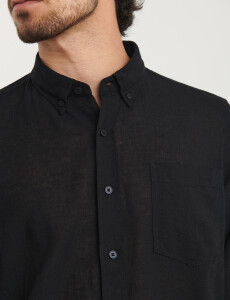 011665 CAMISA DE LINO HARRINGTON LABEL Negro