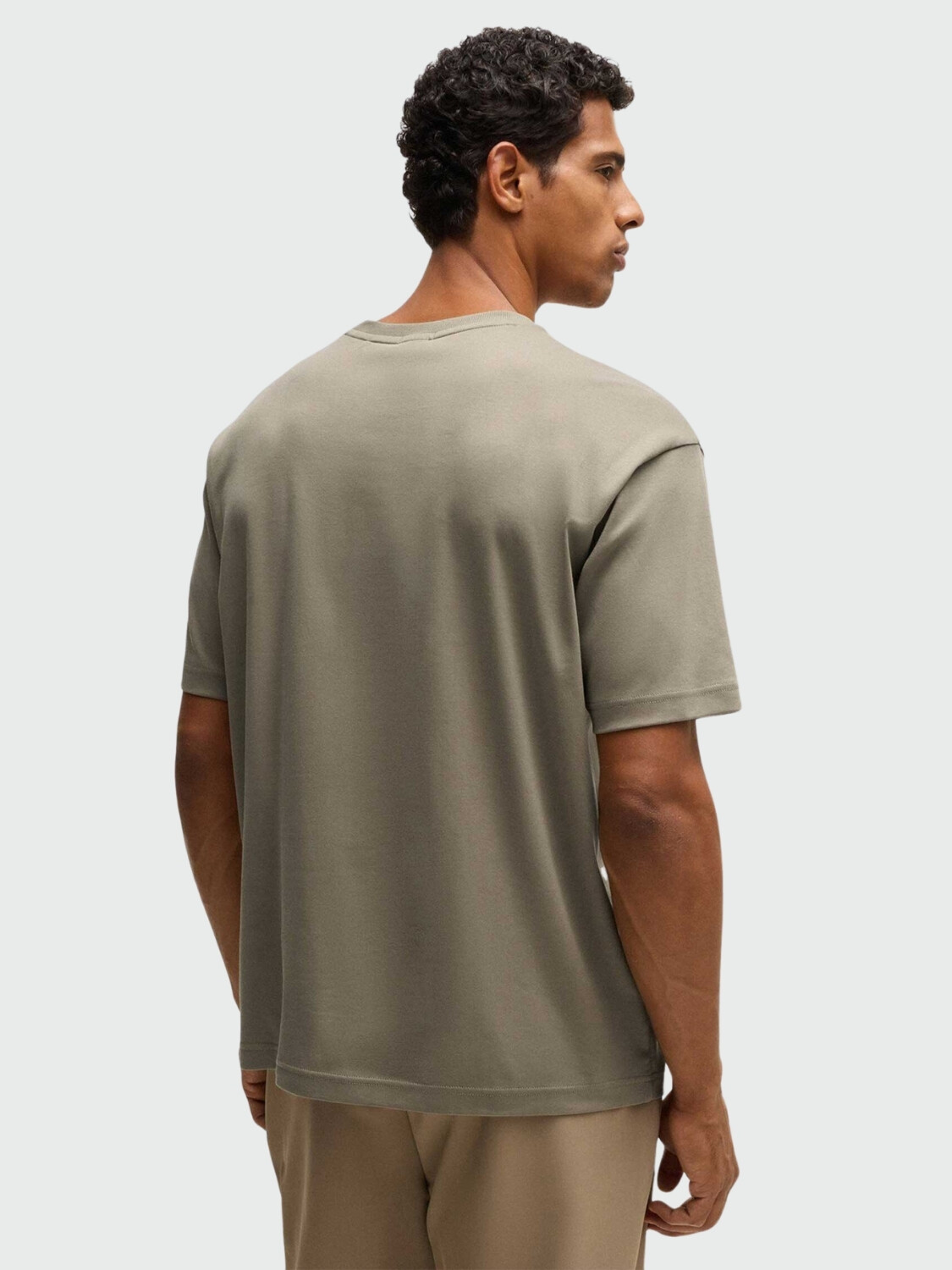 BOSS Camiseta Relax de Algodón con Diseño Brillante Beige