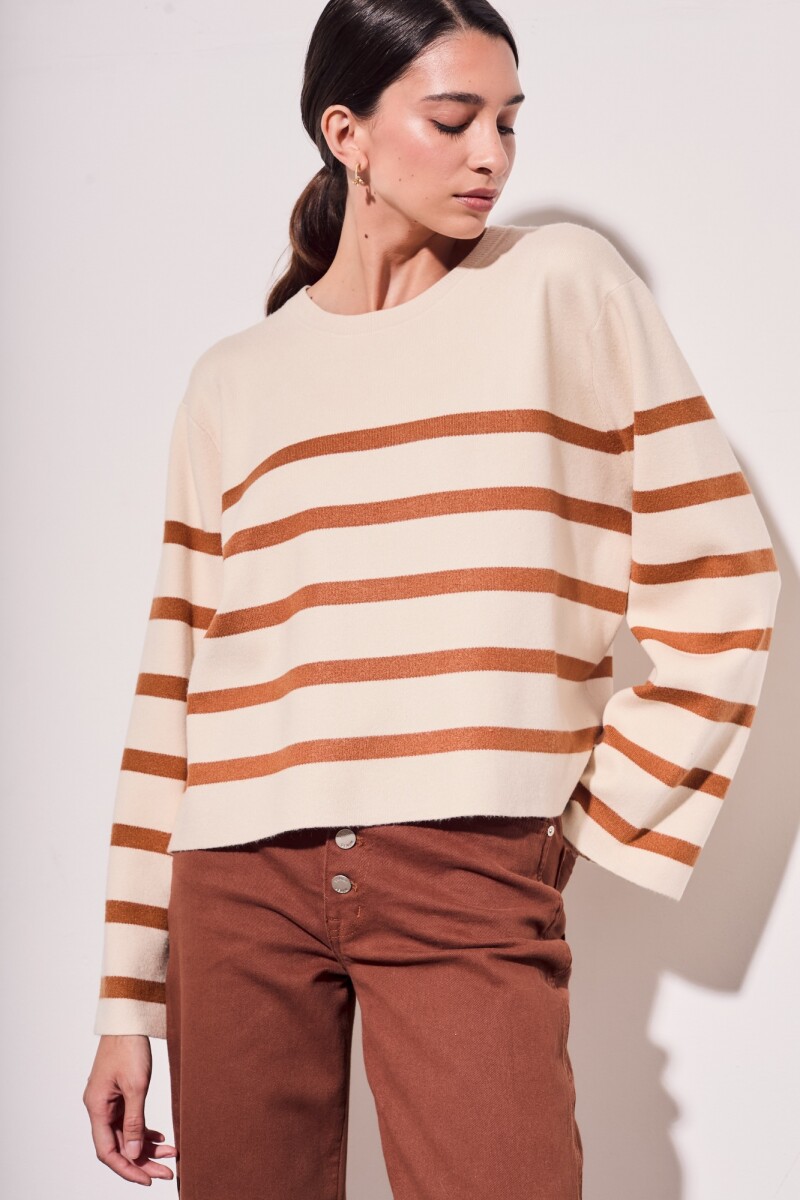 Sweater Rayado Camel