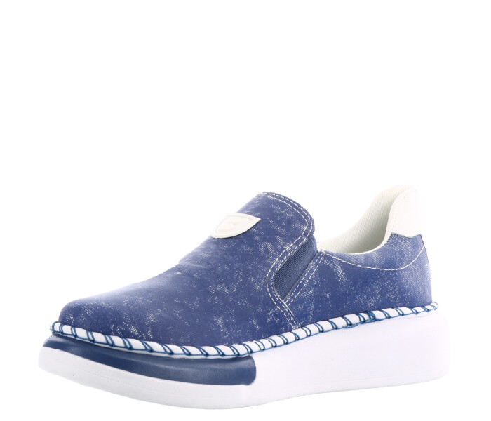 Zapatos de Mujer Bottero c/elástico Azul - Blanco