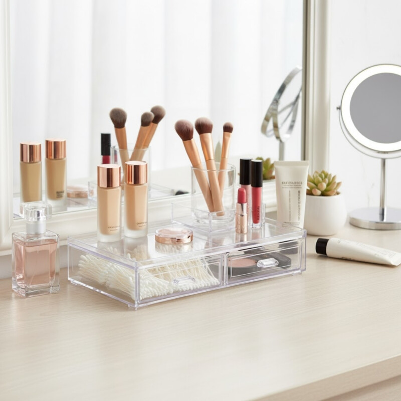 Organizador para cosméticos de acrílico TRANSPARENTE