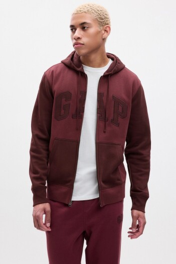 Canguro Con Cierre Logo Gap Colorblock Hombre Noir Red 796