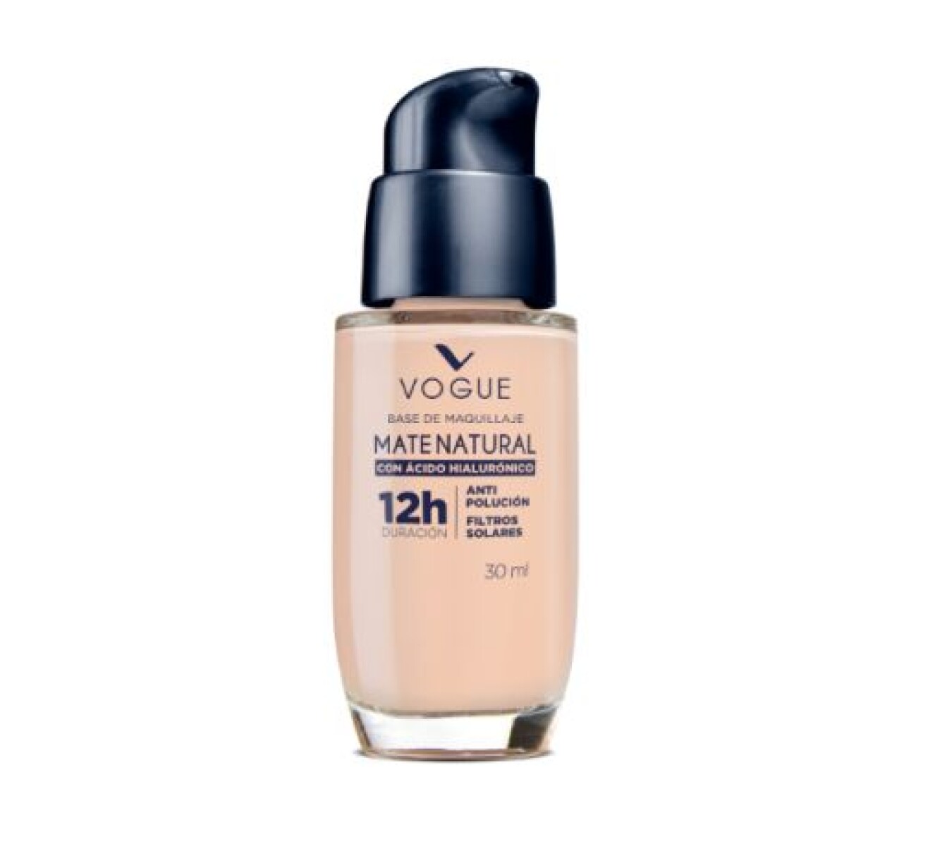 Vogue Base Mate con Ácido Hialurónico Tono Natural 30ml – Piel Suave y Uniforme