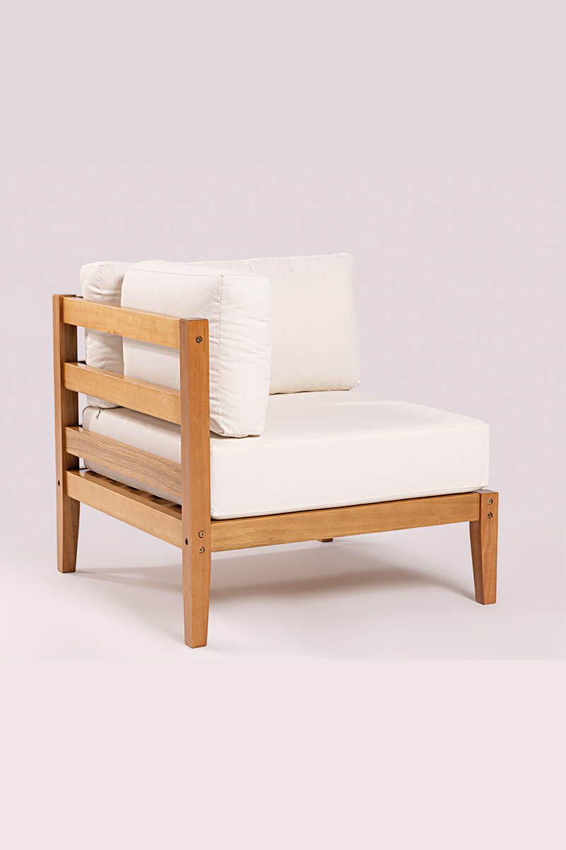 CANNES ESQUINA ESQUINA CANNES RIPADA ACQUABLOCK CRUDO 74x74x66CM JATOBA