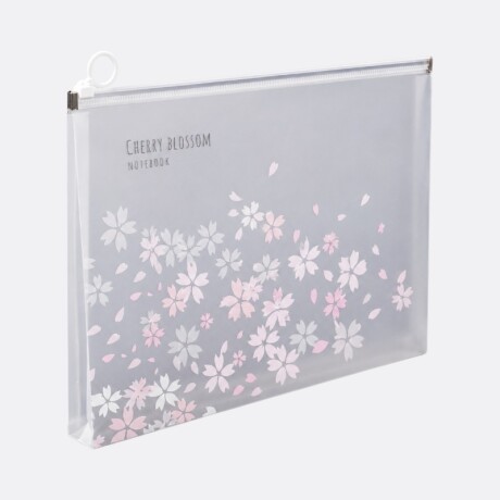 Carpeta Sobre Floreado Transparente A4 Flores Blancas