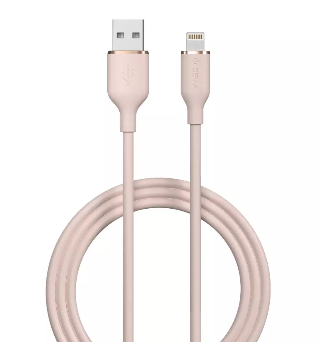 CABLE USB-A A LIGHTNING SILICONE 2.4A 1.2M JELLY SERIES - Pink sand 