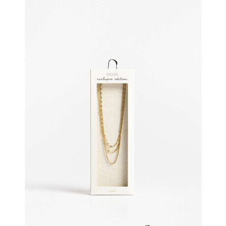 Set De Collares De Cadena Acero Dorado