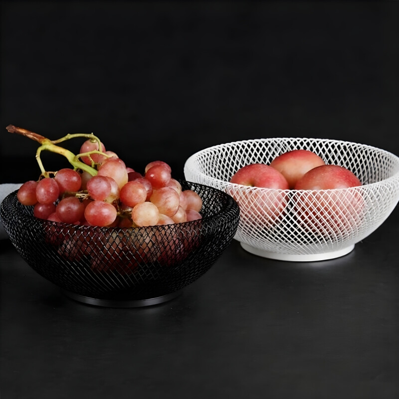 Frutero de rejilla doble pared D20x7,5cm NEGRO