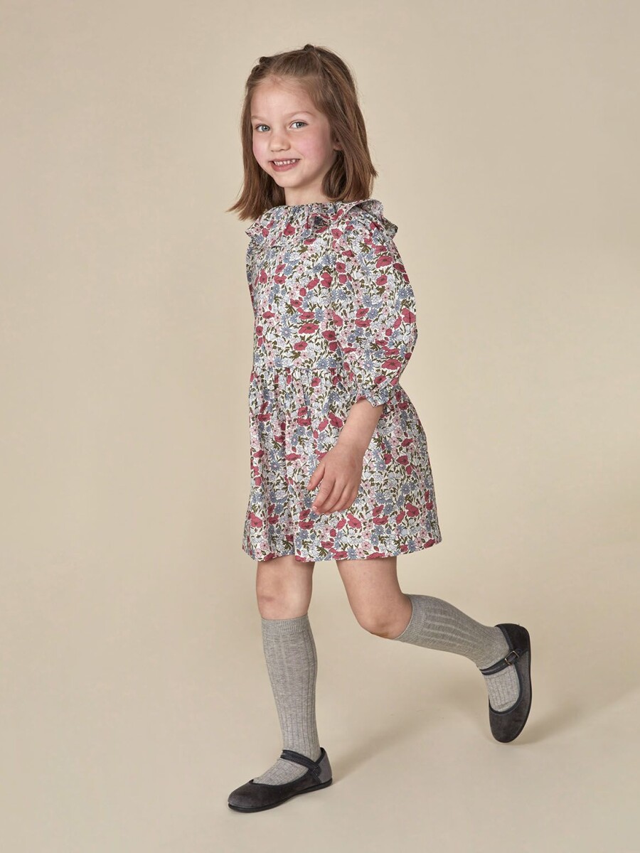 Vestido Estampado Liberty Blanco Roto