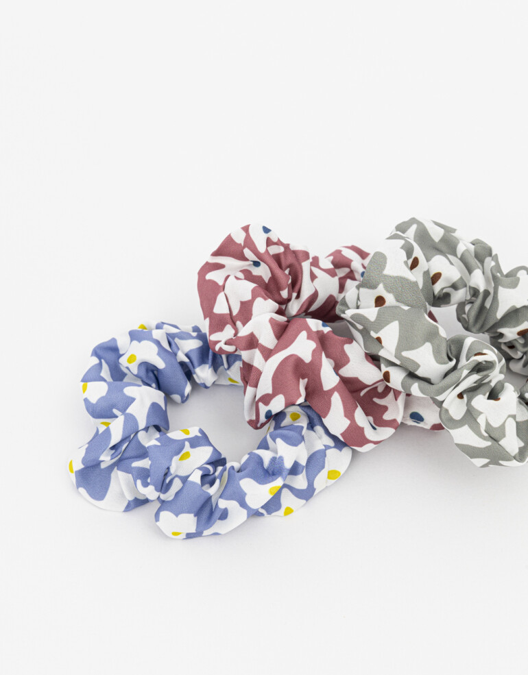 Skunzies Estampados Set De Mix Scrunchies - Combinacion Tricolor