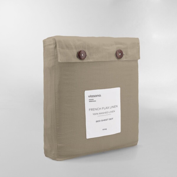 SÁBANA FRENCH FLAX LINEN VERDE OSCURO - KING
