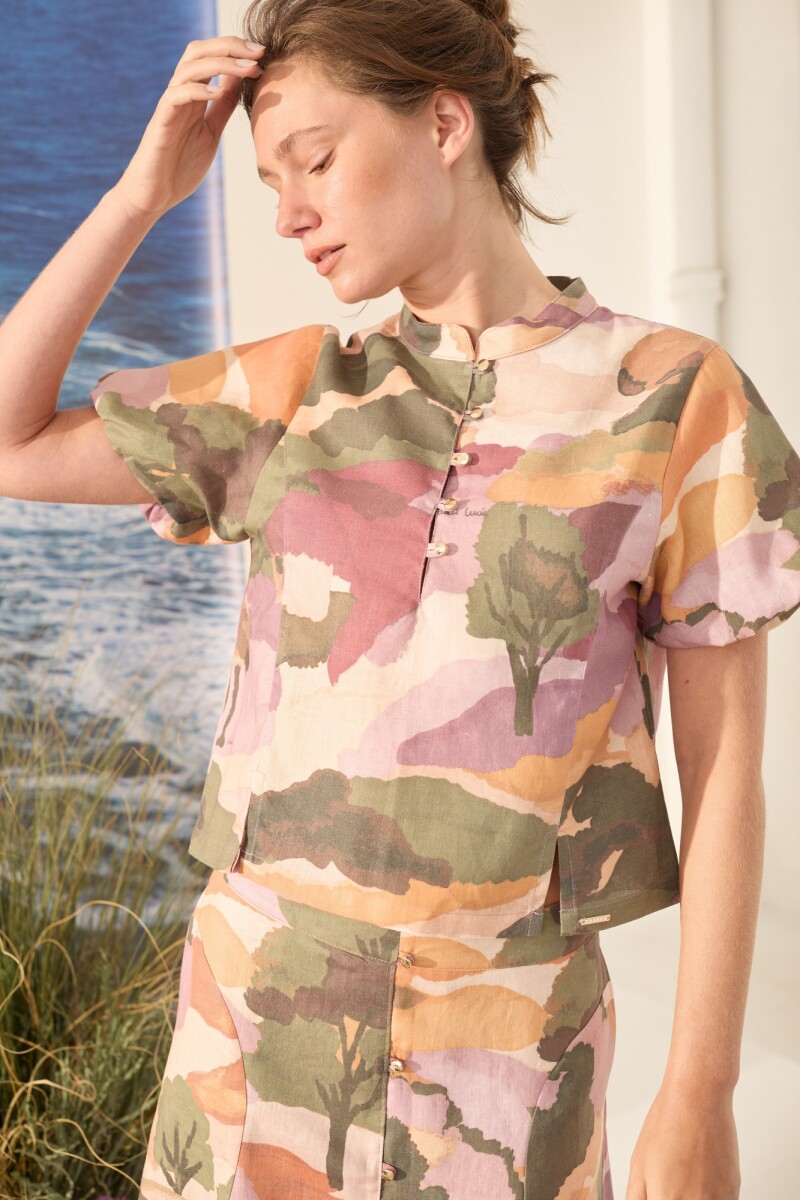 BLUSA TROPICAL PRINT Tierra