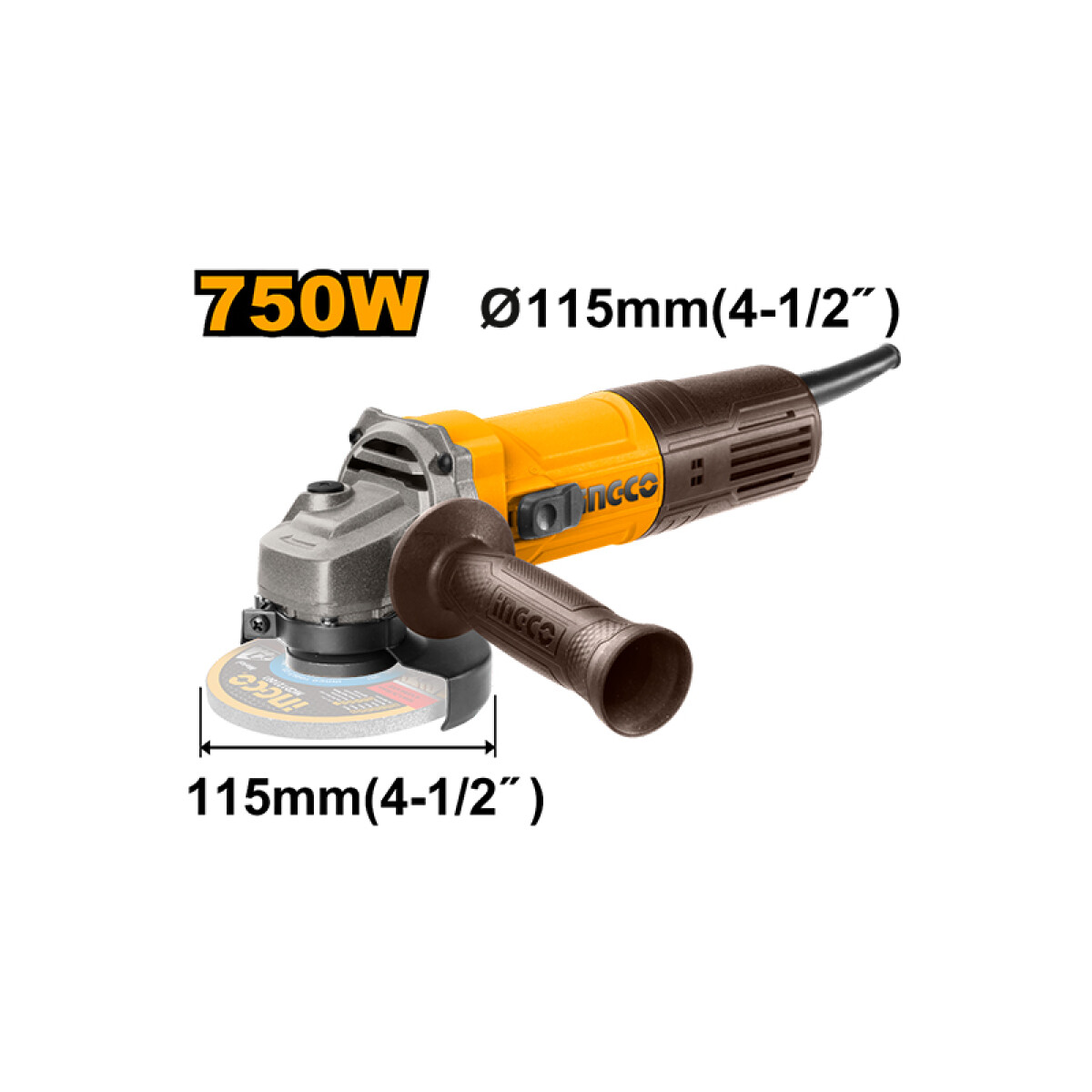 Amoladora angular 4.1/2" con potencia: 750W - ING0018 