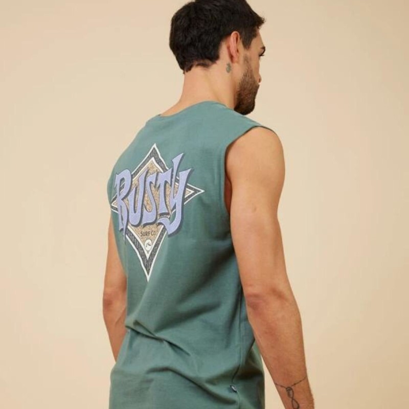 Musculosa Hombre Alg.C/Estam.E/Espal. Rusty Verde Oscuro