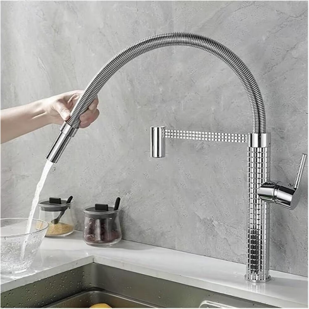 Grifería de cocina Monocomando de mesada Chef Pico móvil Cromo Grifería De Cocina Monocomando De Mesada Chef Pico Móvil Cromo