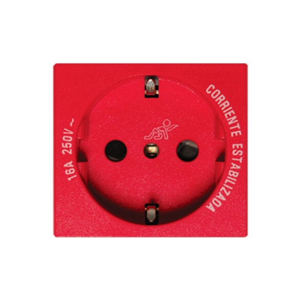 Módulo tomacorriente schuko rojo 16A 250V - Ave C55260