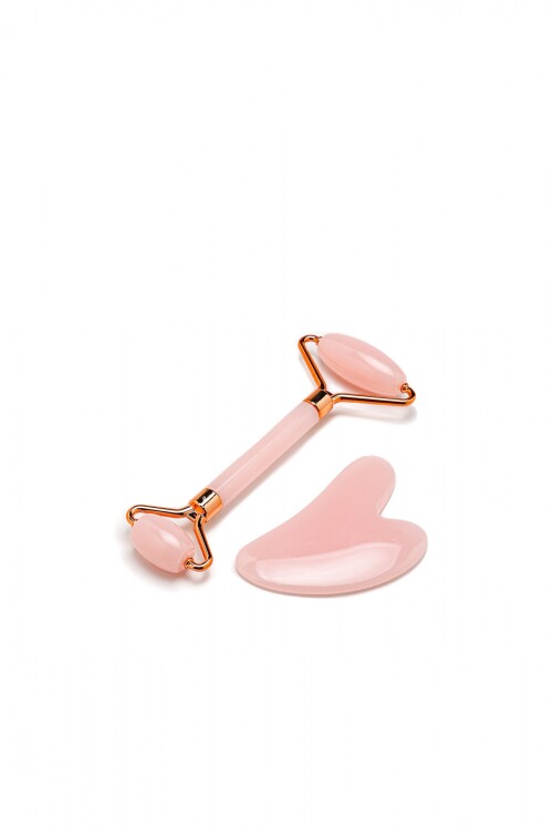 Set Rodillo MasajFacial + Gua Sha Burdeos