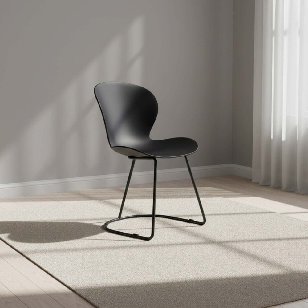 SILLA DE COMEDOR PP-Y-METAL NEGRO SOLEI