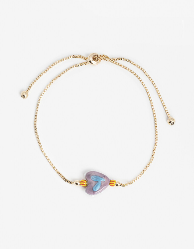 Pulseras Flexibles Canutillos Pulsera Flexible Corazón - Combinacion Bicolor