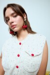 Caravanas cherry con perla cereza
