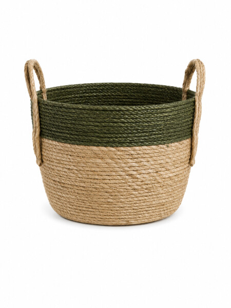 CESTO DE ALGODÓN Y YUTE BEIGE