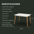 Mesa Comedor ComboHome Milan Rectangular Laqueada 120 x 80 Blanco 1