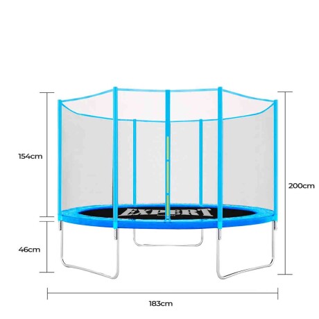 Cama Elástica Trampolín 183+ Cobertor + Red Colores Azul