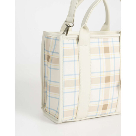 Cartera City Con Charm Estampado Escoces