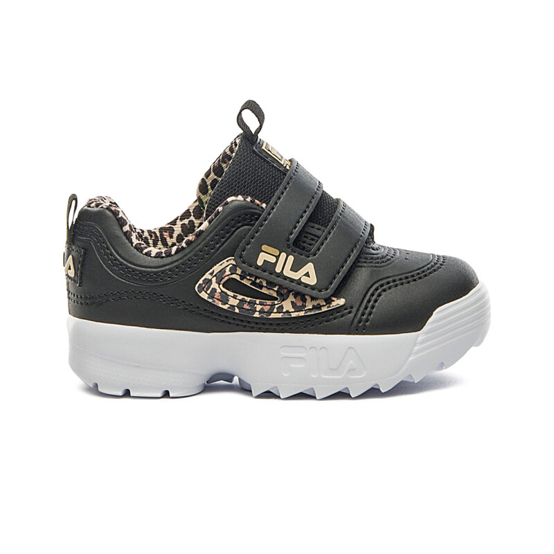 Championes Bebé Fila Disruptor Con Velcro Negro-beige