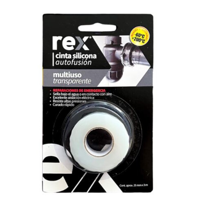 Cinta Silicona autofusión Multiuso transparente 25mm x 3 Mts. Cinta Silicona autofusión Multiuso transparente 25mm x 3 Mts.