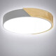 Luminaria Luz Fria Plafon Led Diám 30cm Metal Y Madera Gris