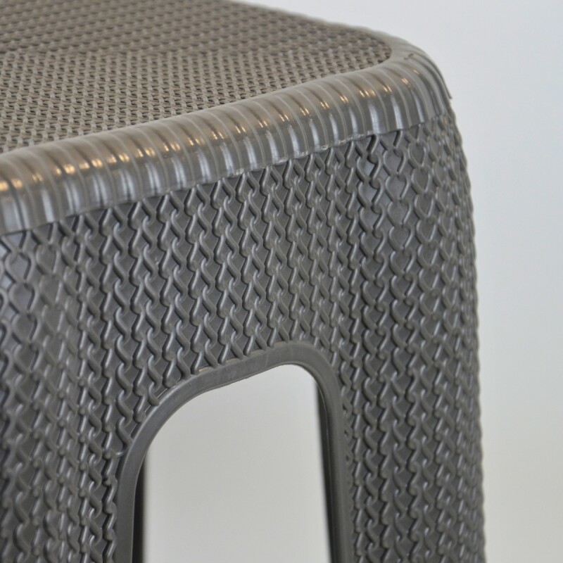 Banqueta simil ratán GRIS OSCURO