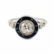 Anillo platino, brillantes y zafiros sintéticos Anillo platino, brillantes y zafiros sintéticos