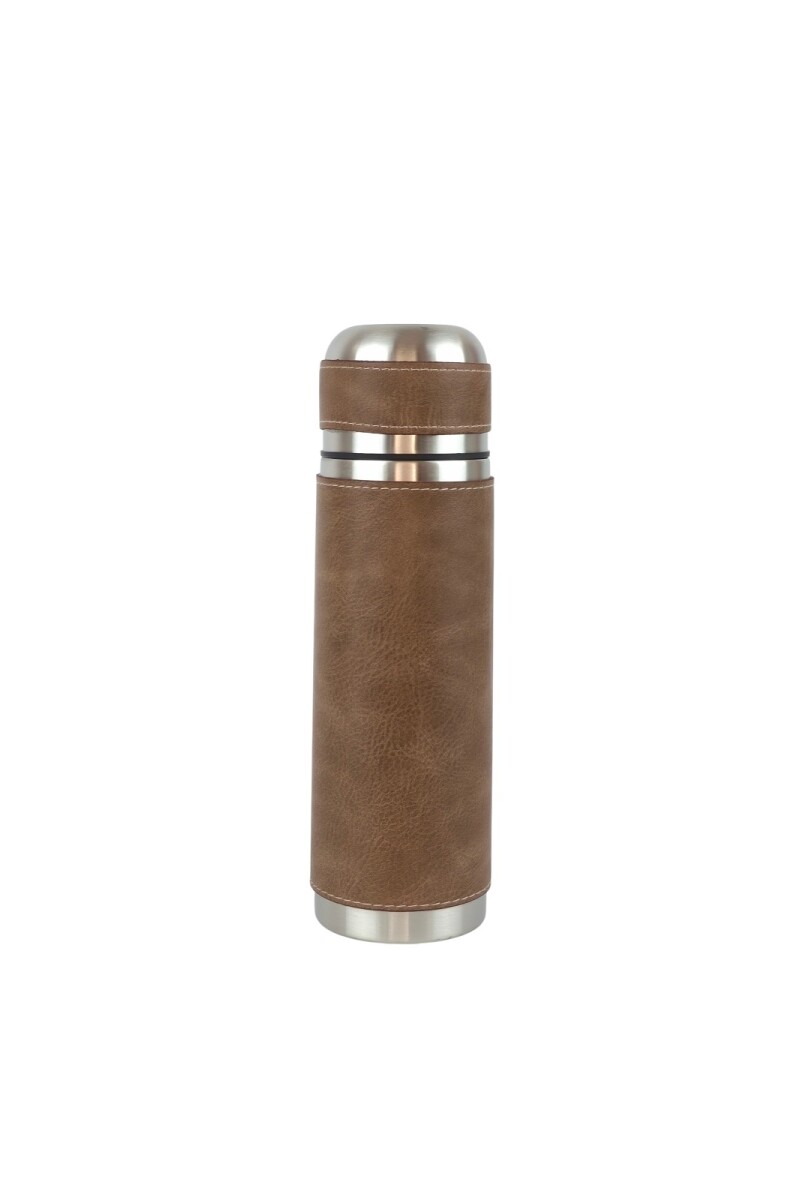 Termo de acero forrado 500 ml Marron