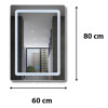 Espejo Táctil Para Baño 60cm X 80cm Luz Led Espejo Táctil Para Baño 60cm X 80cm Luz Led