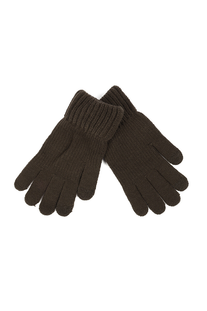 Guantes de punto tejido Verde oscuro