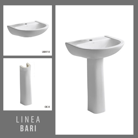 Juego Lavatorio Y Pedestal Blanco Ferrum Linea Bari BLANCO