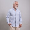 CAMISA OXFORD BLANCO RAYA AZUL