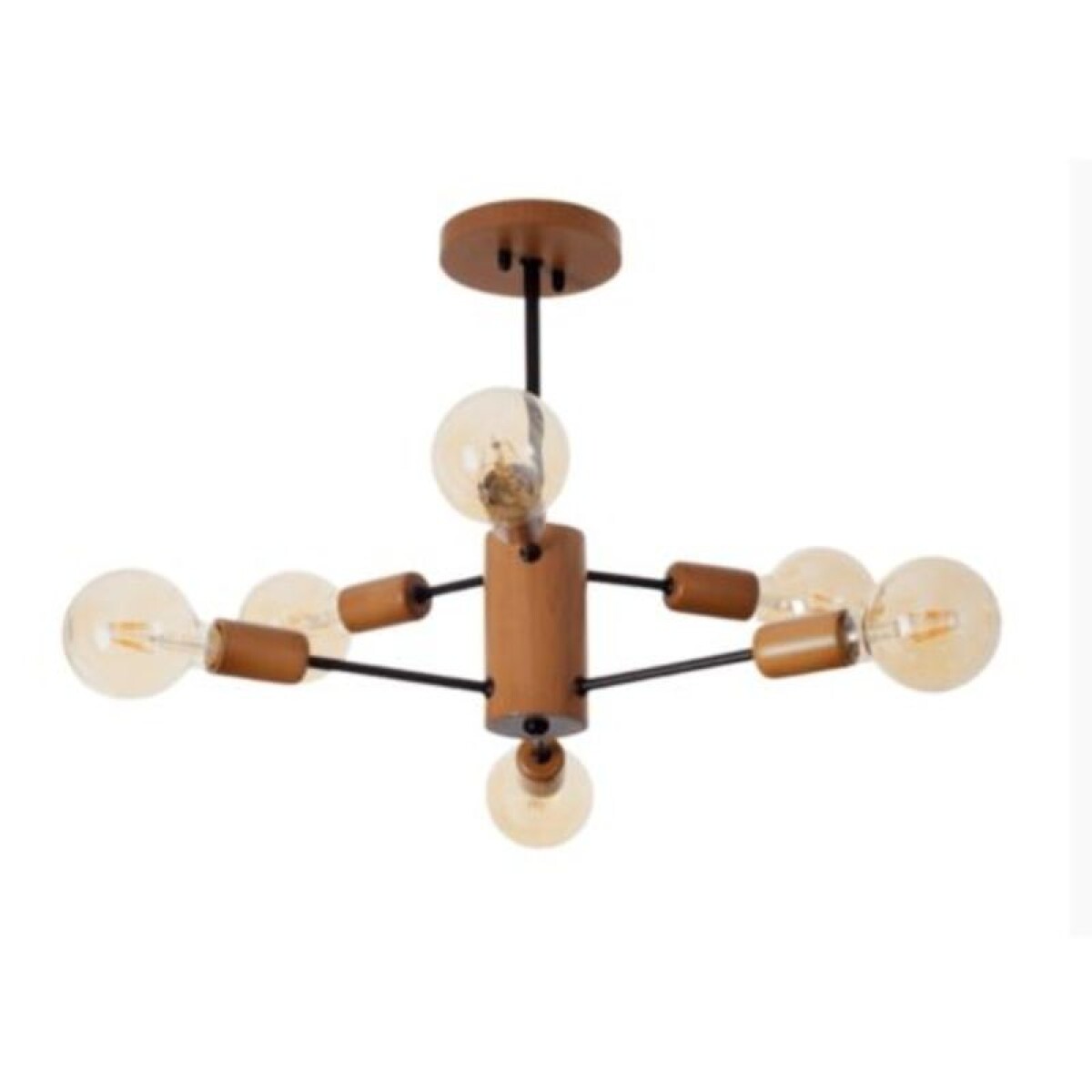COLGANTE ANA 6 LUCES E27 MADERA 