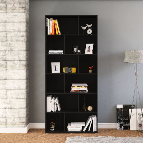 Biblioteca Xangai 441 12 Reparticiones De Mdf Ub NEGRO