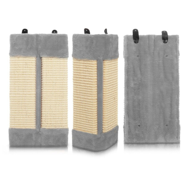 Rascador Gato Sillon Amurar Pared Tornillos Pom Pom Juguete Variante Color Gris