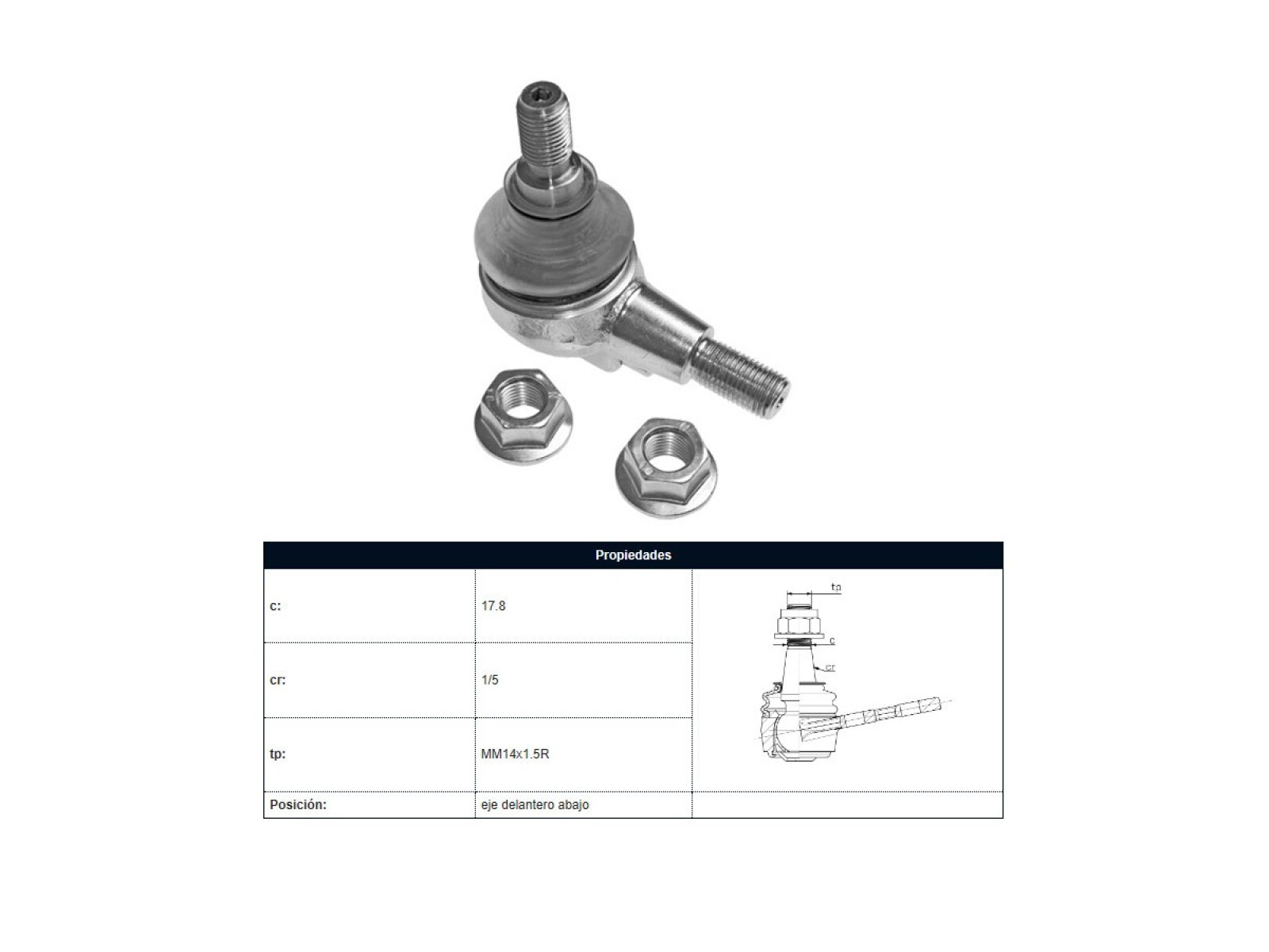 Rotula Del Mercedes Benz E 350 (W212)/E 200 Cgi (W212)/E 300 (W212)/E 250 (W212)/E 250 Cgi (W212) 10-16 Der/Izq 