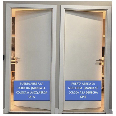 Puerta Desarmada Interior en MDF con Marco y Cerradura Lumax Blanca Lisa Diseño Ankara Herraje Negro