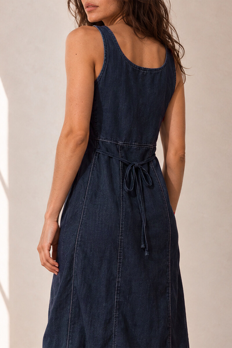 VESTIDO LINO VIVI AZUL
