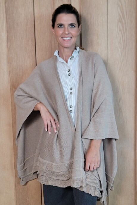 Ruana Folk Beige