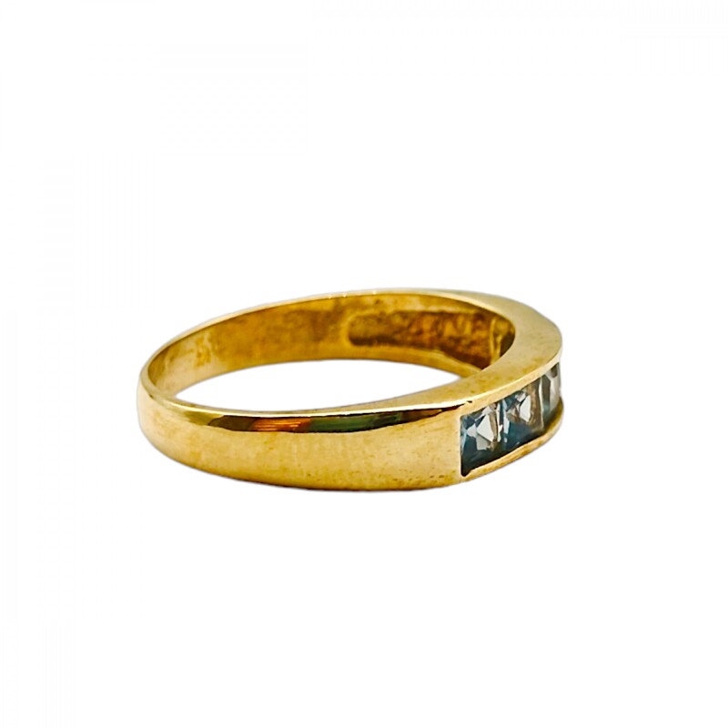 Anillo Sin Fin-Oro Bajo-Piedra Agua marina-AN8162 conpiedra