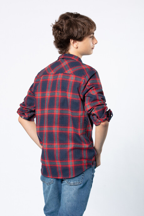 CAMISA USCAR TEEN M/L RUSTY Rojo